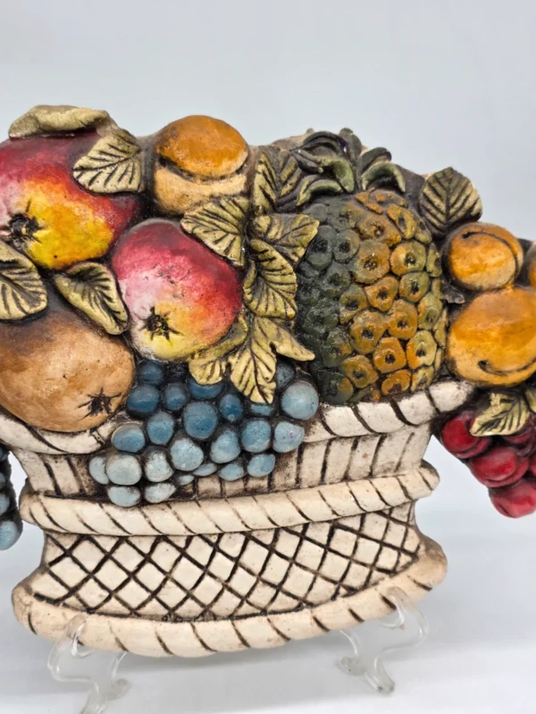 Duża płaskorzeźba Kosz z owocami Ceramiche Sala Italy 37x27 cm