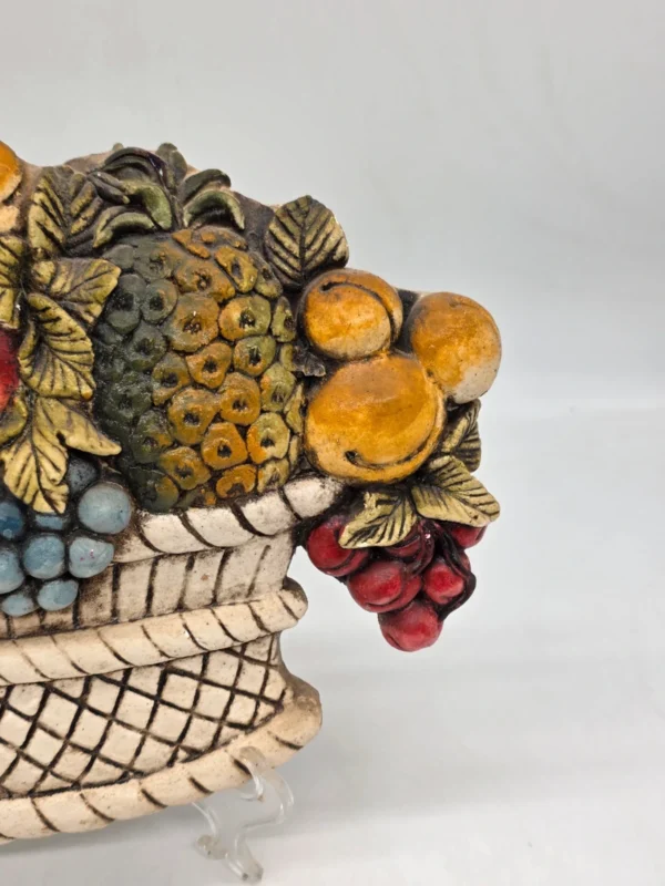 Duża płaskorzeźba Kosz z owocami Ceramiche Sala Italy 37x27 cm
