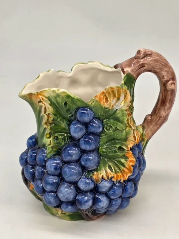 Ceramiczny dzbanek Winogrona Bassano Italy ręcznie malowany 20 cm 1.5 l