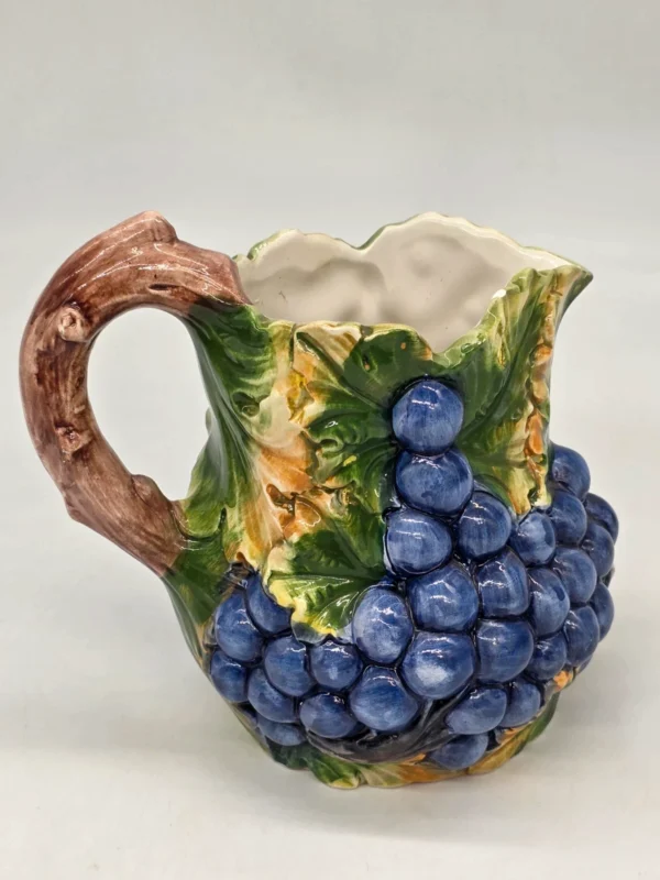 Ceramiczny dzbanek Winogrona Bassano Italy ręcznie malowany 20 cm 1.5 l