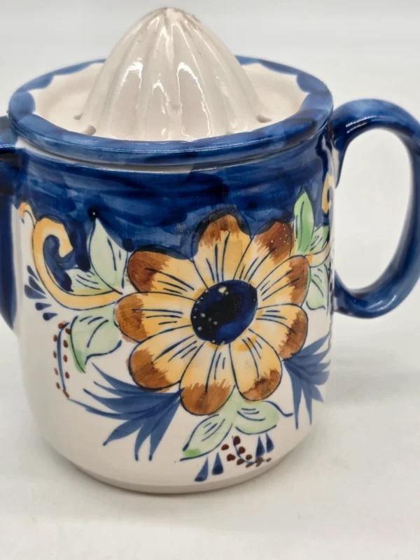 Ceramiczna wyciskarka do cytrusów Arte Regal Manises Spain ręcznie malowana 16 cm