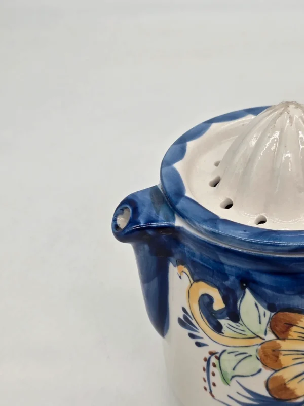 Ceramiczna wyciskarka do cytrusów Arte Regal Manises Spain ręcznie malowana 16 cm