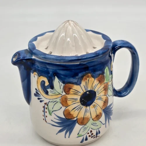 Ceramiczna wyciskarka do cytrusów Arte Regal Manises Spain ręcznie malowana 16 cm