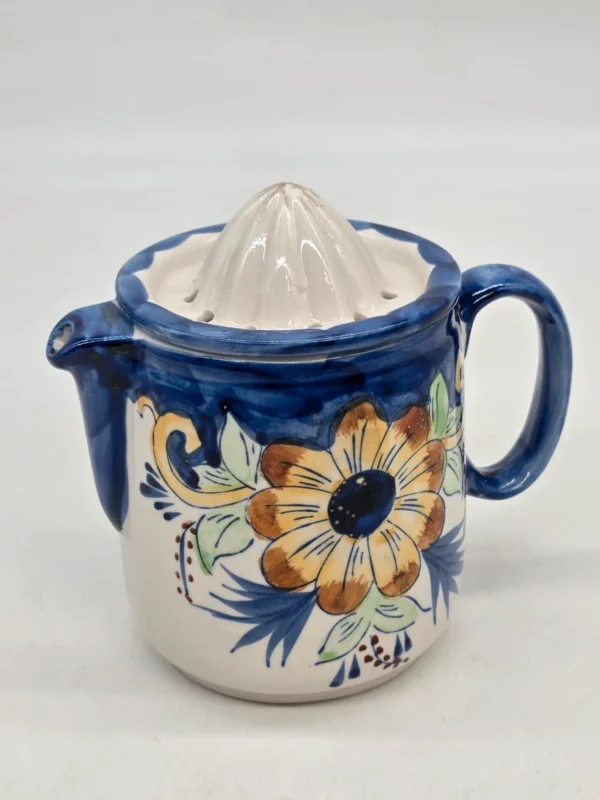 Ceramiczna wyciskarka do cytrusów Arte Regal Manises Spain ręcznie malowana 16 cm