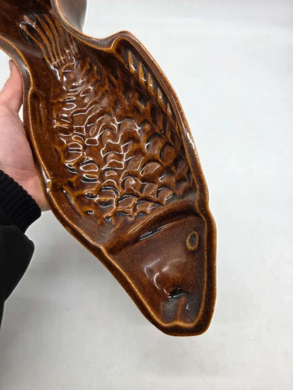 Ceramiczny półmisek w kształcie ryby naczynie do serwowania lub ozdoba 41 cm