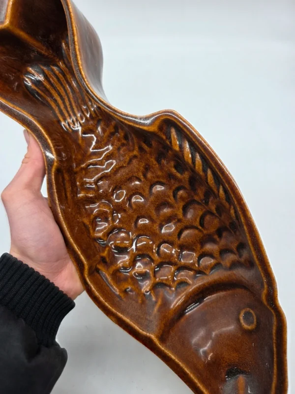 Ceramiczny półmisek w kształcie ryby naczynie do serwowania lub ozdoba 41 cm