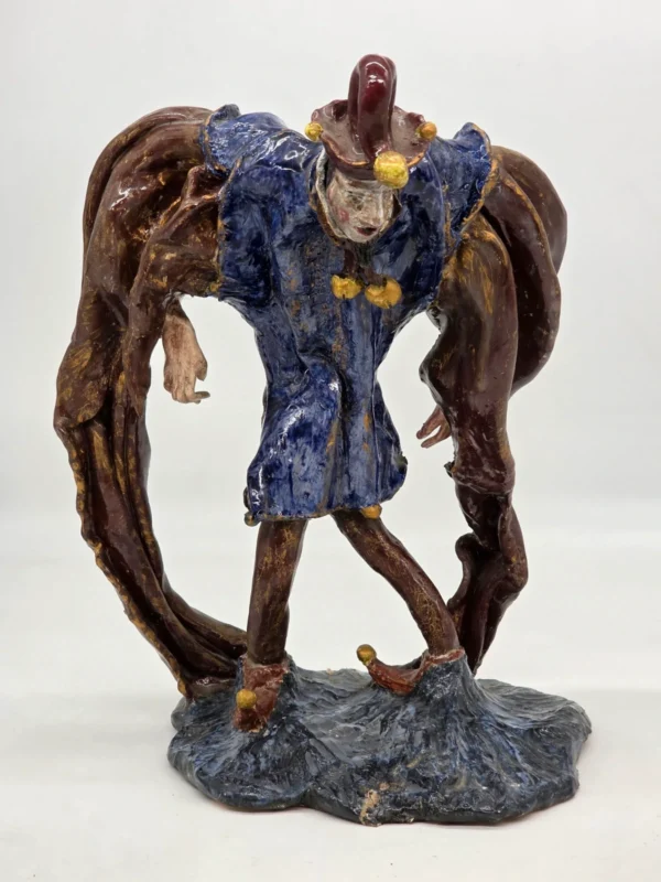 Rzeźba Andre Moreau Błazen Jester unikat 1979 ceramika szkliwiona