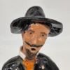 Ceramiczna figurka Drwal z fajką sztuka ludowa rękodzieło vintage 24 cm