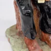 Ceramiczna figurka Drwal z fajką sztuka ludowa rękodzieło vintage 24 cm