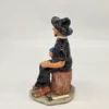 Ceramiczna figurka Drwal z fajką sztuka ludowa rękodzieło vintage 24 cm