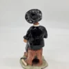 Ceramiczna figurka Drwal z fajką sztuka ludowa rękodzieło vintage 24 cm