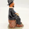 Ceramiczna figurka Drwal z fajką sztuka ludowa rękodzieło vintage 24 cm
