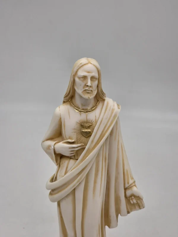 Figurka Najświętsze Serce Jezusa alabaster patynowany 26 cm