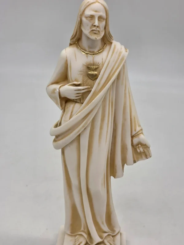 Figurka Najświętsze Serce Jezusa alabaster patynowany 26 cm