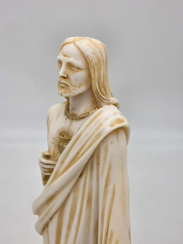 Figurka Najświętsze Serce Jezusa alabaster patynowany 26 cm