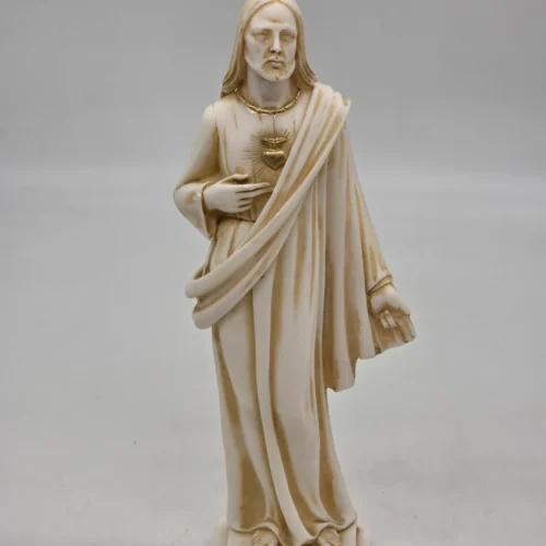 Figurka Najświętsze Serce Jezusa alabaster patynowany 26 cm