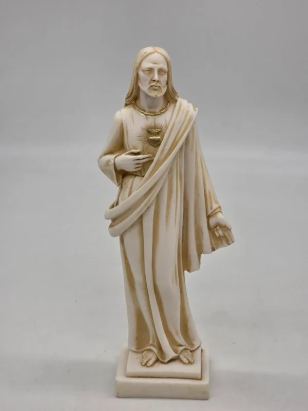 Figurka Najświętsze Serce Jezusa alabaster patynowany 26 cm