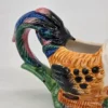 Dzbanek mlecznik w kształcie koguta kolorowa ceramika dekoracyjna wys 14 cm