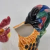 Dzbanek mlecznik w kształcie koguta kolorowa ceramika dekoracyjna wys 14 cm
