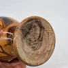 Drewniany wazon toczony motyw wielbłąda inkrustacja metalem rękodzieło wys 24 cm
