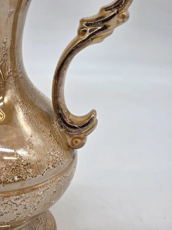 Ceramiczny dzbanek wazon Lausitzer Handarbeit J Wehner złoty luster vintage wys 29 cm