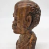 Drewniana rzeźba popiersie męskie egzotyczne drewno żelazne rękodzieło wys 22 cm