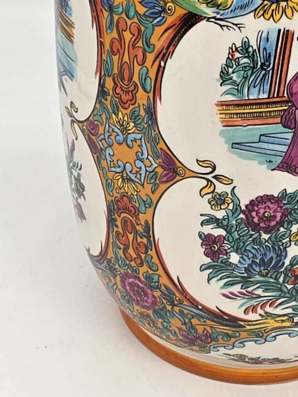 Wielki wazon podłogowy chiński porcelana ptaki kwiaty sygnatura wys 40 cm