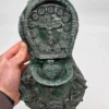 Kropielnica ścienna ceramika artystyczna zielona krzyż serce wys 30 cm