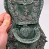 Kropielnica ścienna ceramika artystyczna zielona krzyż serce wys 30 cm