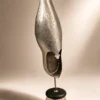 Mosiężna patera but turecki gondola na nodze grawer orient wys 42 cm