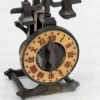 Stara temperówka miniatura zegar kolebnikowy mechanizm klikający wys 8 cm