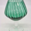Wielki wazon kielich koniakówka zielony w stylu Empoli / Murano design PRL wys 20 cm