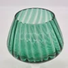 Wielki wazon kielich koniakówka zielony w stylu Empoli / Murano design PRL wys 20 cm