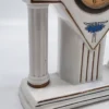 Francuski zegar kominkowy Art Deco ceramika niebieskie róże France 28 cm