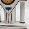 Francuski zegar kominkowy Art Deco ceramika niebieskie róże France 28 cm