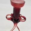 Artystyczny świecznik szklany ręcznie formowany bordowe szkło 22 cm