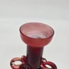 Artystyczny świecznik szklany ręcznie formowany bordowe szkło 22 cm
