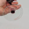 Artystyczny świecznik szklany ręcznie formowany bordowe szkło 22 cm