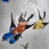 Duży wazon orientalny ptaki i piwonie ręcznie malowana sygnatura 36 cm