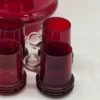 Rubinowy zestaw do nalewek duży kufel 1,2L i 6 kieliszków szkło dmuchane z huty