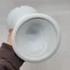 Duży kielich patera z białego szkła mlecznego ryflowany huta 25 cm
