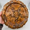 Patera drewniana rzeźbiona talerz ścienny winogrona rękodzieło vintage