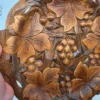 Patera drewniana rzeźbiona talerz ścienny winogrona rękodzieło vintage