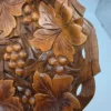 Patera drewniana rzeźbiona talerz ścienny winogrona rękodzieło vintage