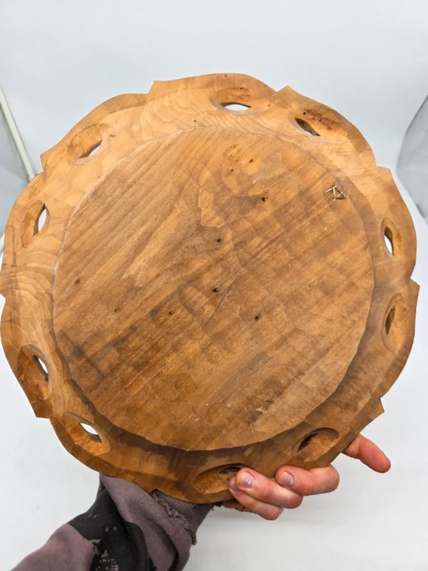 Patera drewniana rzeźbiona talerz ścienny winogrona rękodzieło vintage
