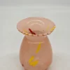 Różowy wazon artystyczny szkło dmuchane z huty falowany brzeg 15 cm