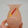Różowy wazon artystyczny szkło dmuchane z huty falowany brzeg 15 cm