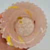 Różowy wazon artystyczny szkło dmuchane z huty falowany brzeg 15 cm