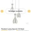 Komplet 3 lamp wiszących Ajaccio Steel nowoczesne klosze stalowe loft