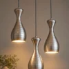 Komplet 3 lamp wiszących Ajaccio Steel nowoczesne klosze stalowe loft